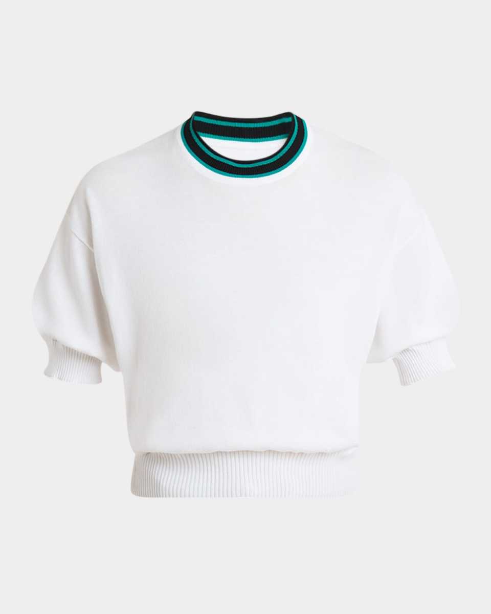 Short-Sleeve Knit Sweater